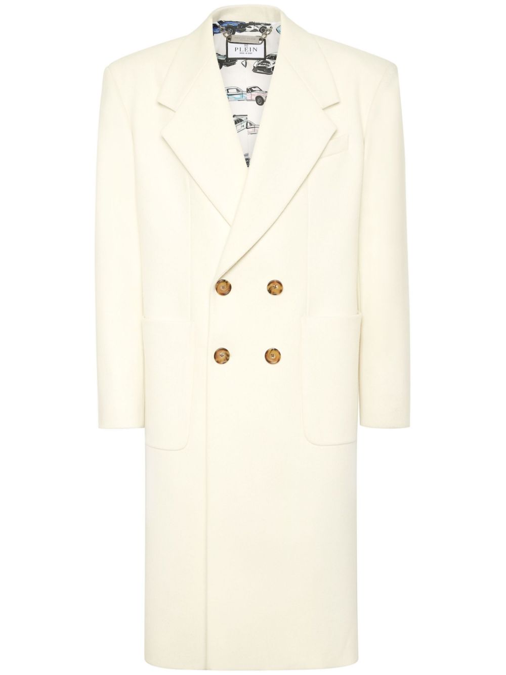 Philipp Plein double-breasted peacoat - White