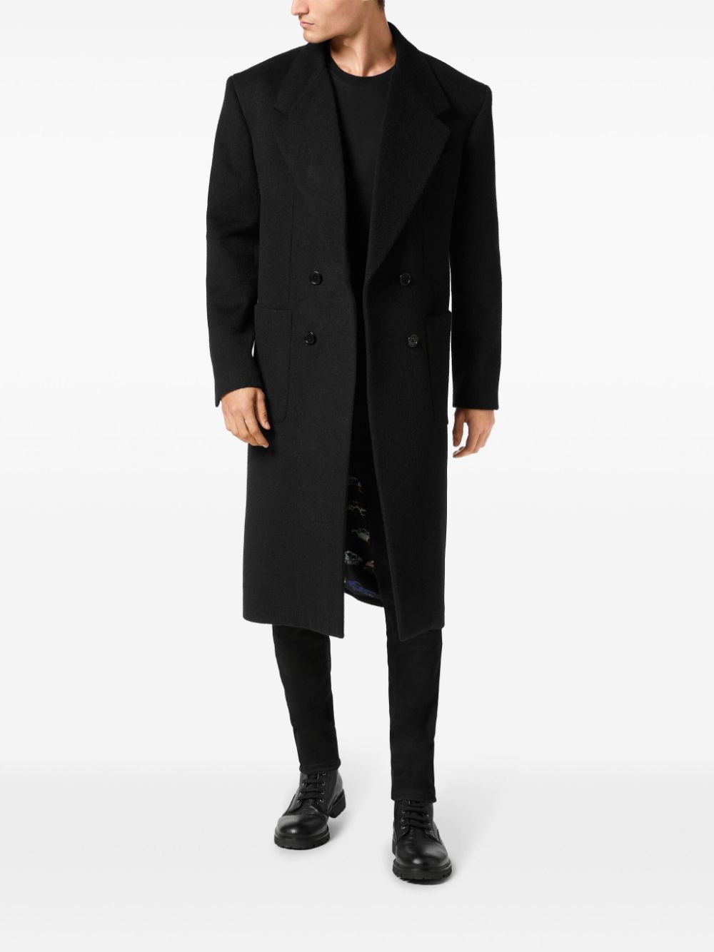 Philipp Plein felted coat - Zwart