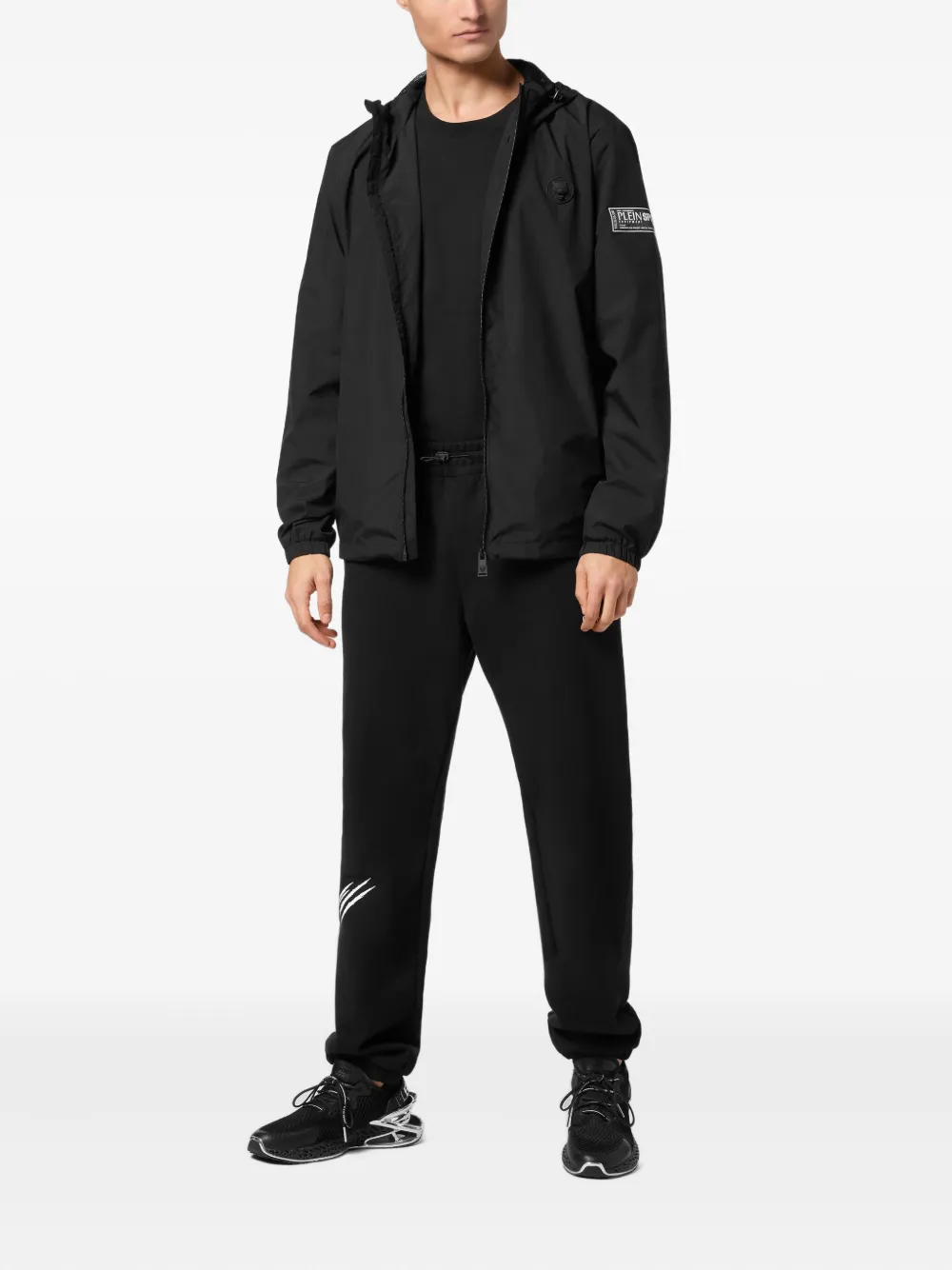 Plein Sport zip-up windbreaker jacket - Zwart