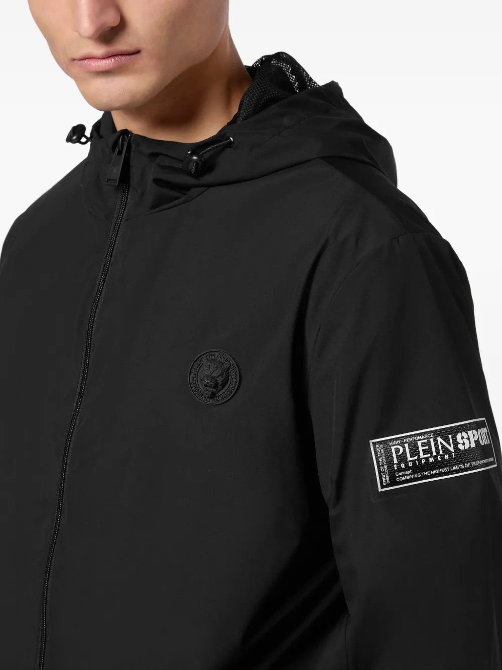 Plein Sport Windjack met rits Zwart