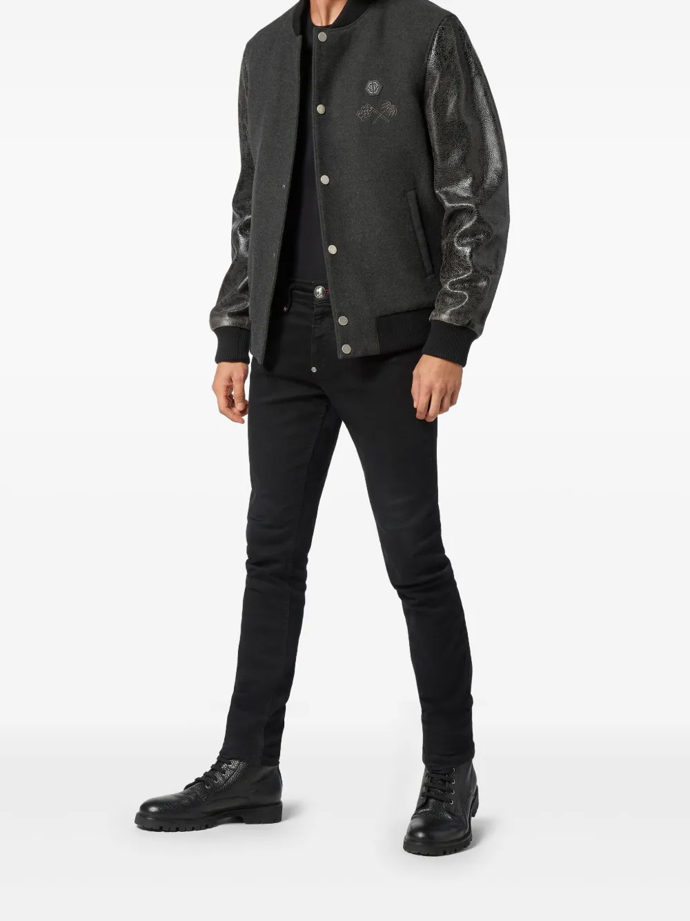 Philipp Plein LS Plein Club bomber jacket - Grijs