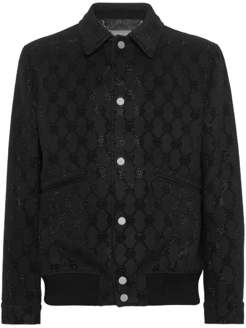 Philipp Plein chamarra bomber con monnograma
