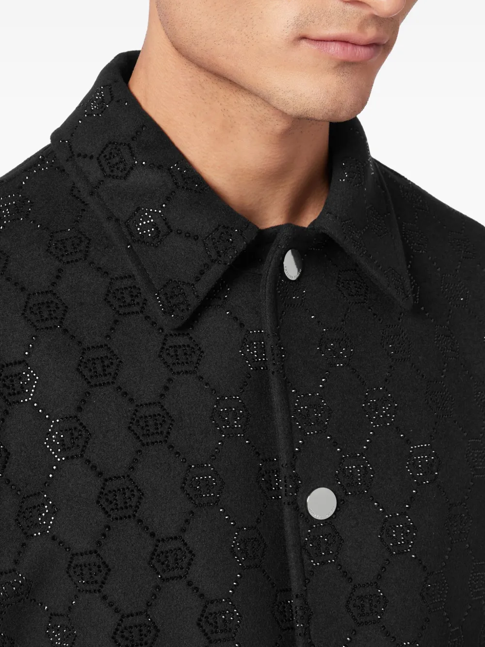 Philipp Plein Monogram bomberjack Zwart