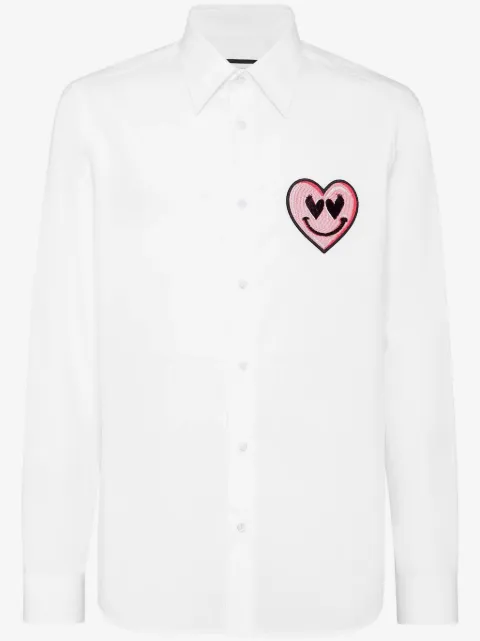 Philipp Plein heart-patch shirt