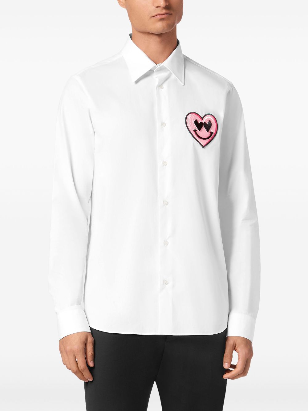 Philipp Plein heart-patch shirt - Wit