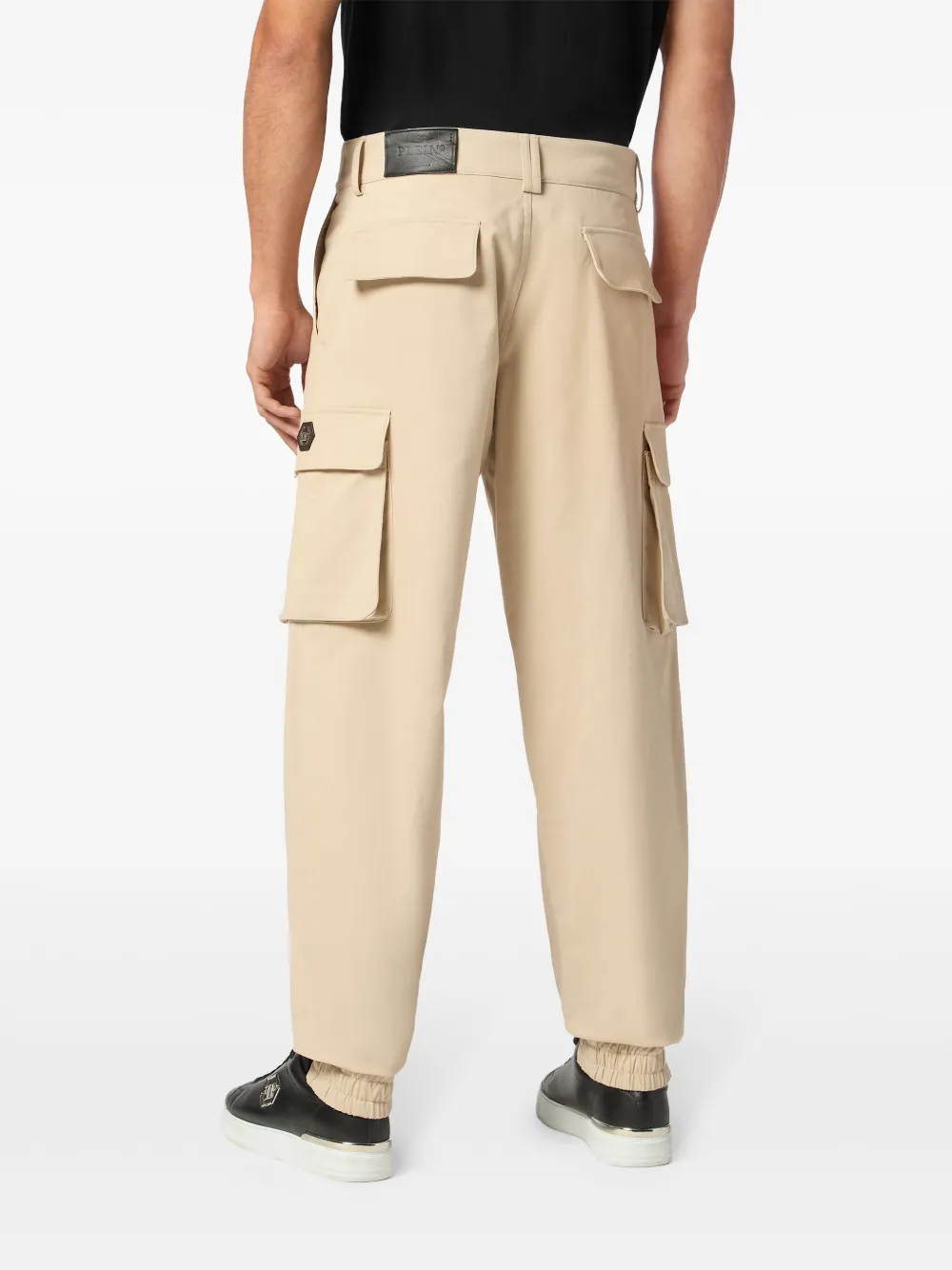 Philipp Plein Cargo broek met logoplakkaat Beige