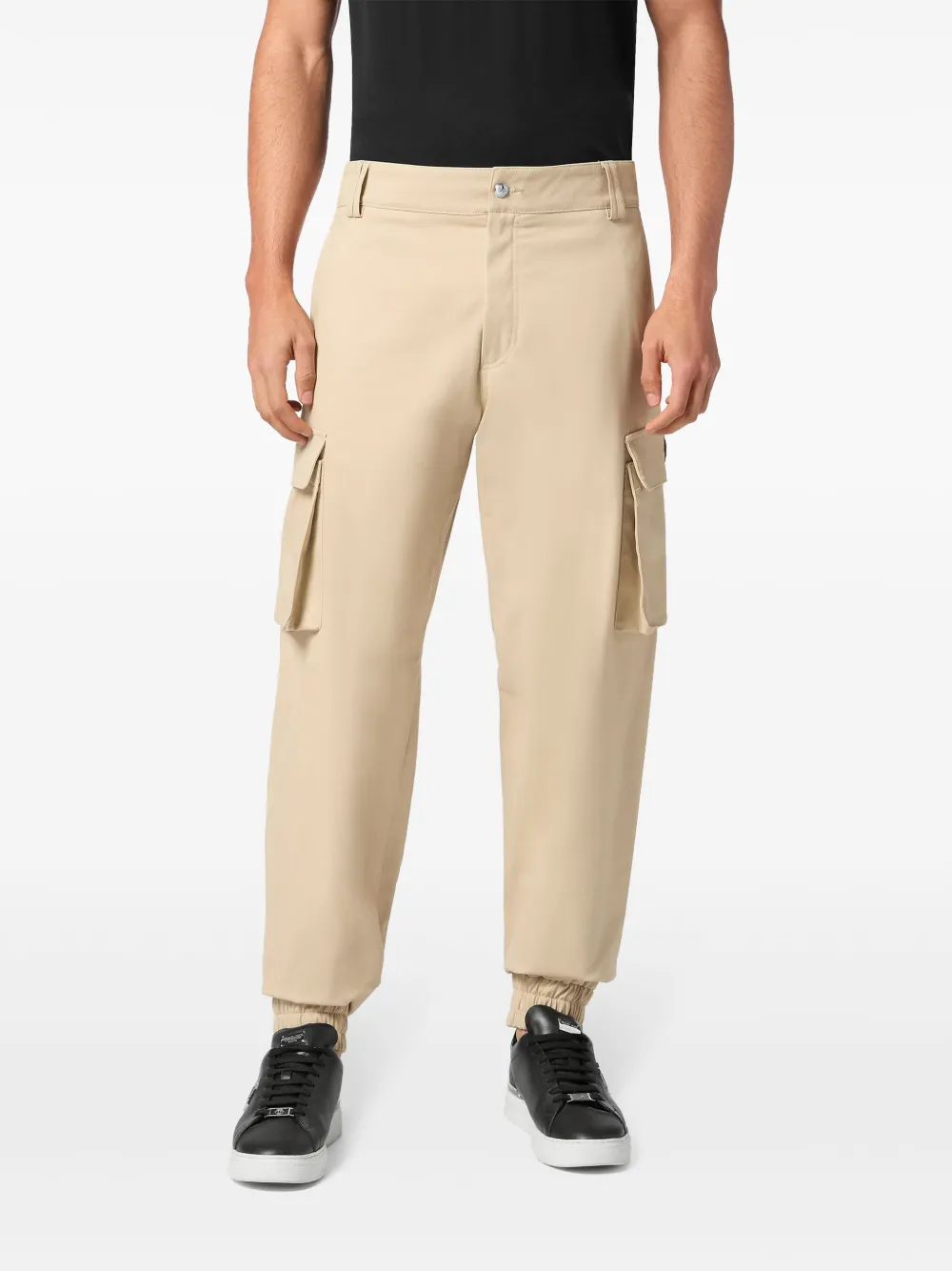 Philipp Plein Cargo broek met logoplakkaat Beige