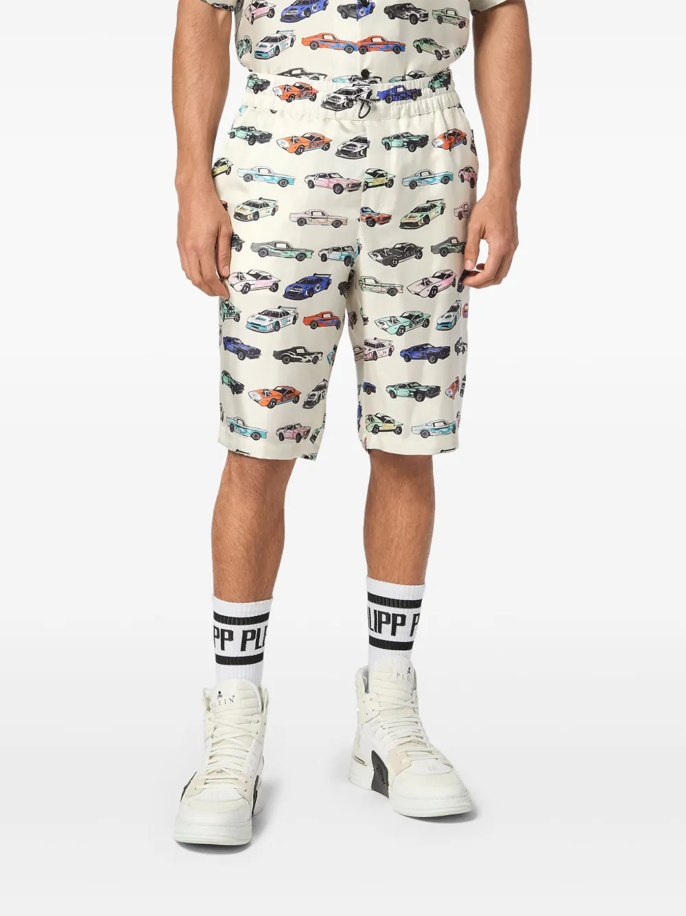 Philipp Plein Cool Kid Cars Racing shorts Wit