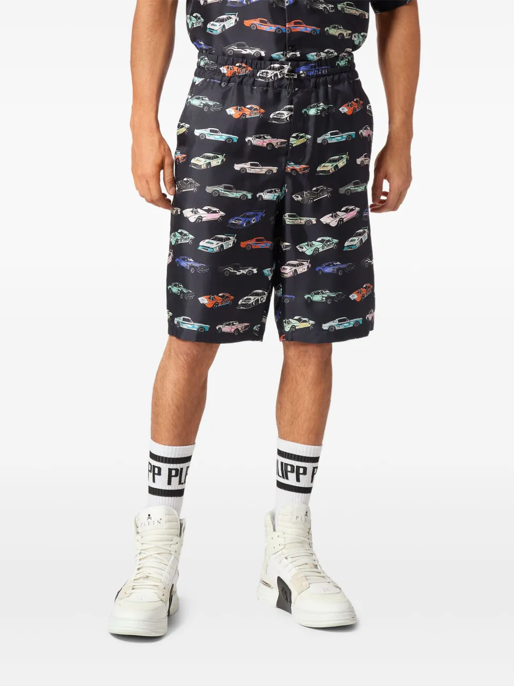 Philipp Plein Cool Kid Cars Racing shorts Zwart