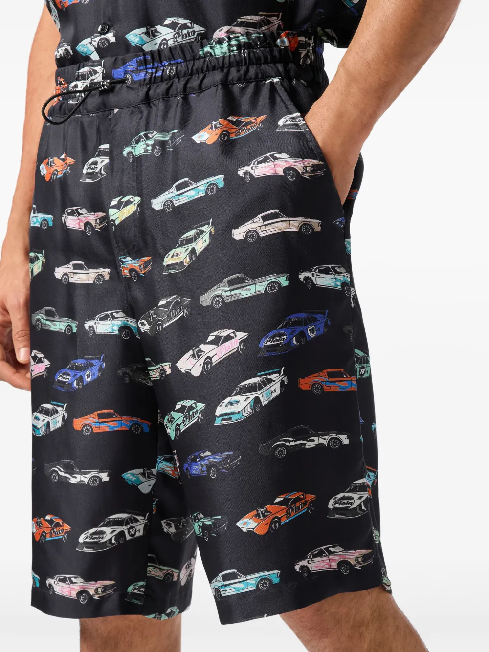 Philipp Plein Cool Kid Cars Racing shorts Zwart