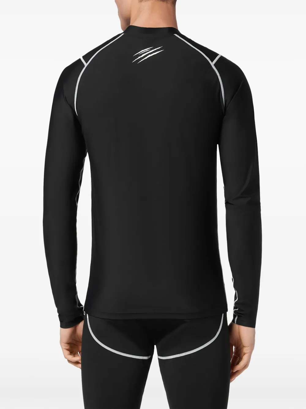 Plein Sport T-shirt met contrasterend stiksel en lange mouwen Zwart