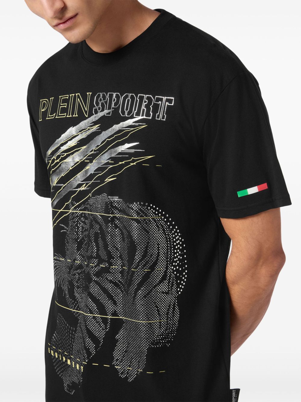 Plein Sport T-shirt met tijgerprint - Zwart