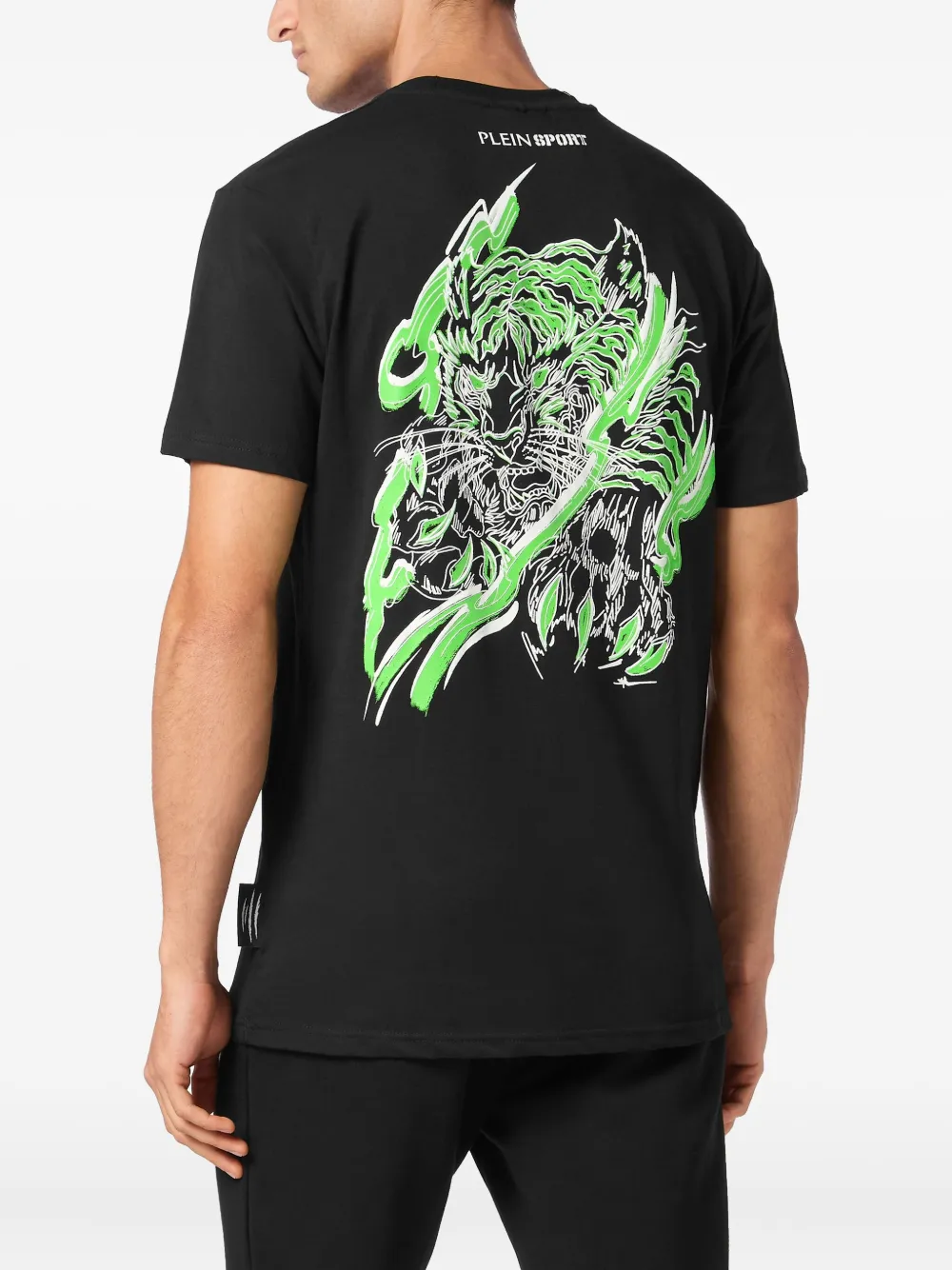 Plein Sport T-shirt met tijgerprint Zwart