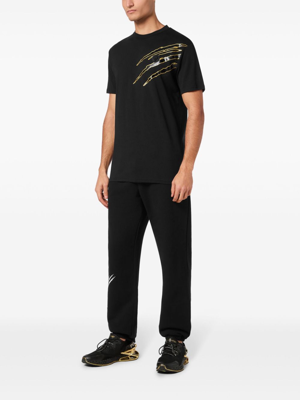 Plein Sport T-shirt met print - Zwart