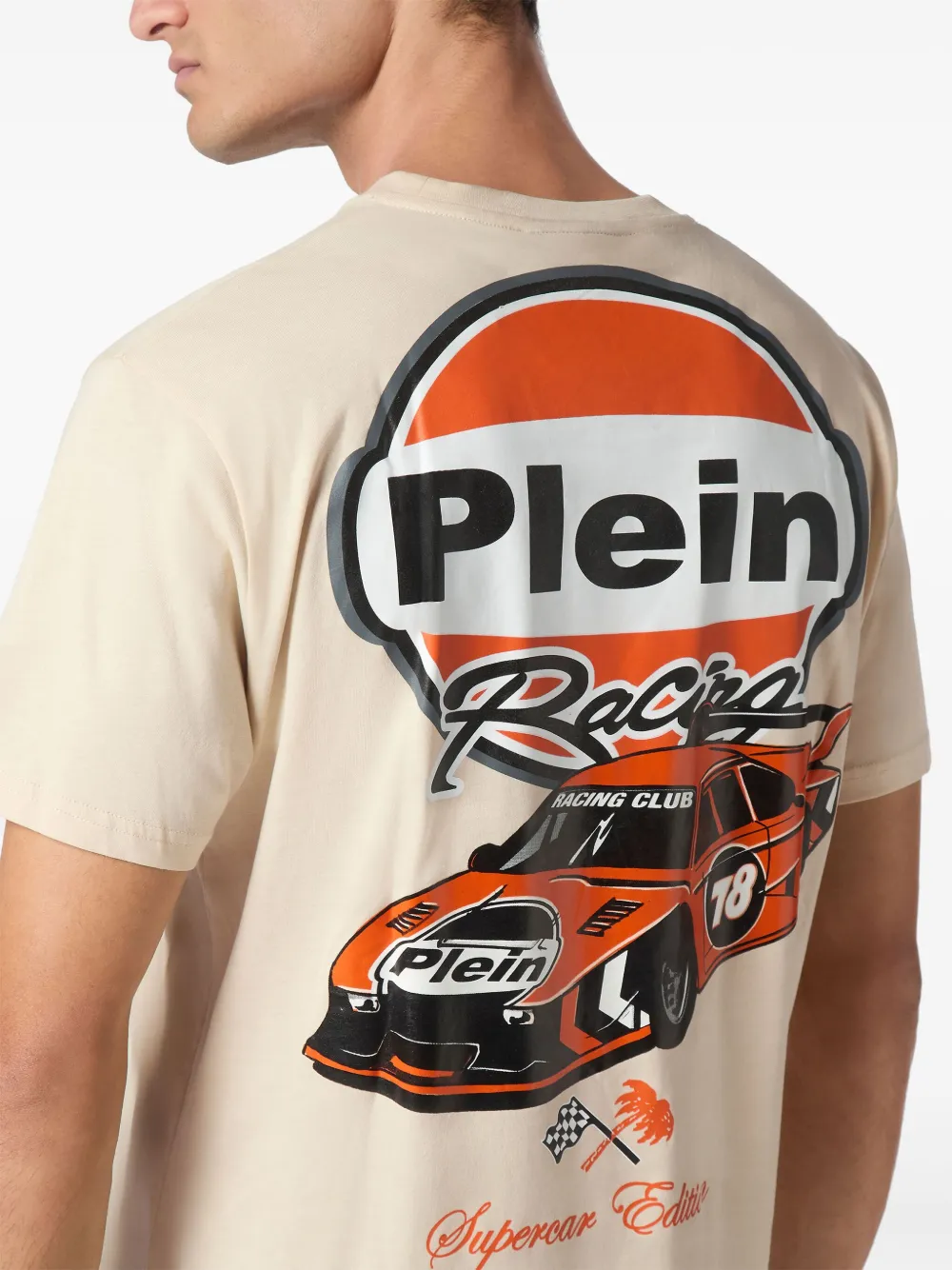Philipp Plein Cars Racing T-shirt Beige