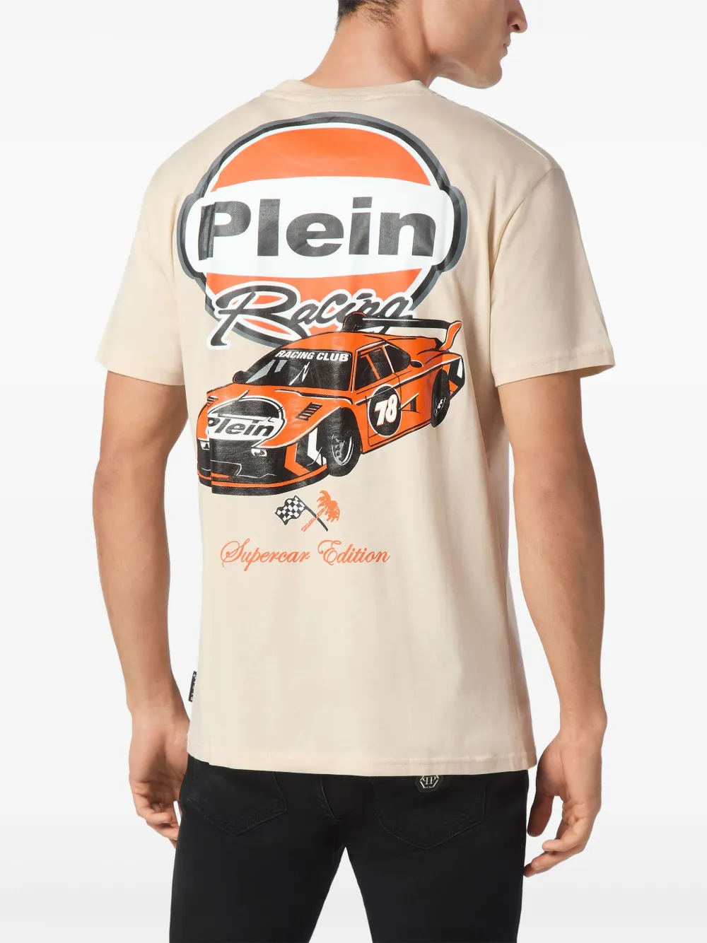 Philipp Plein Cars Racing T-shirt Beige