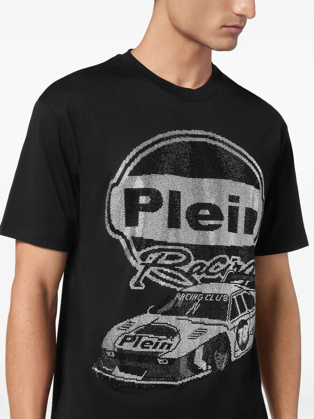 Philipp Plein Cars Racing T-shirt met stras Zwart