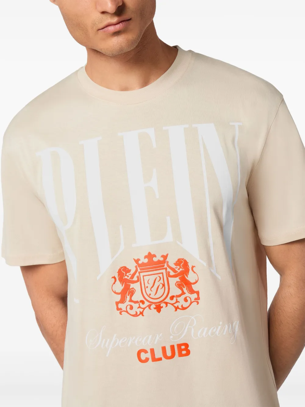 Philipp Plein Cars Racing T-shirt Beige