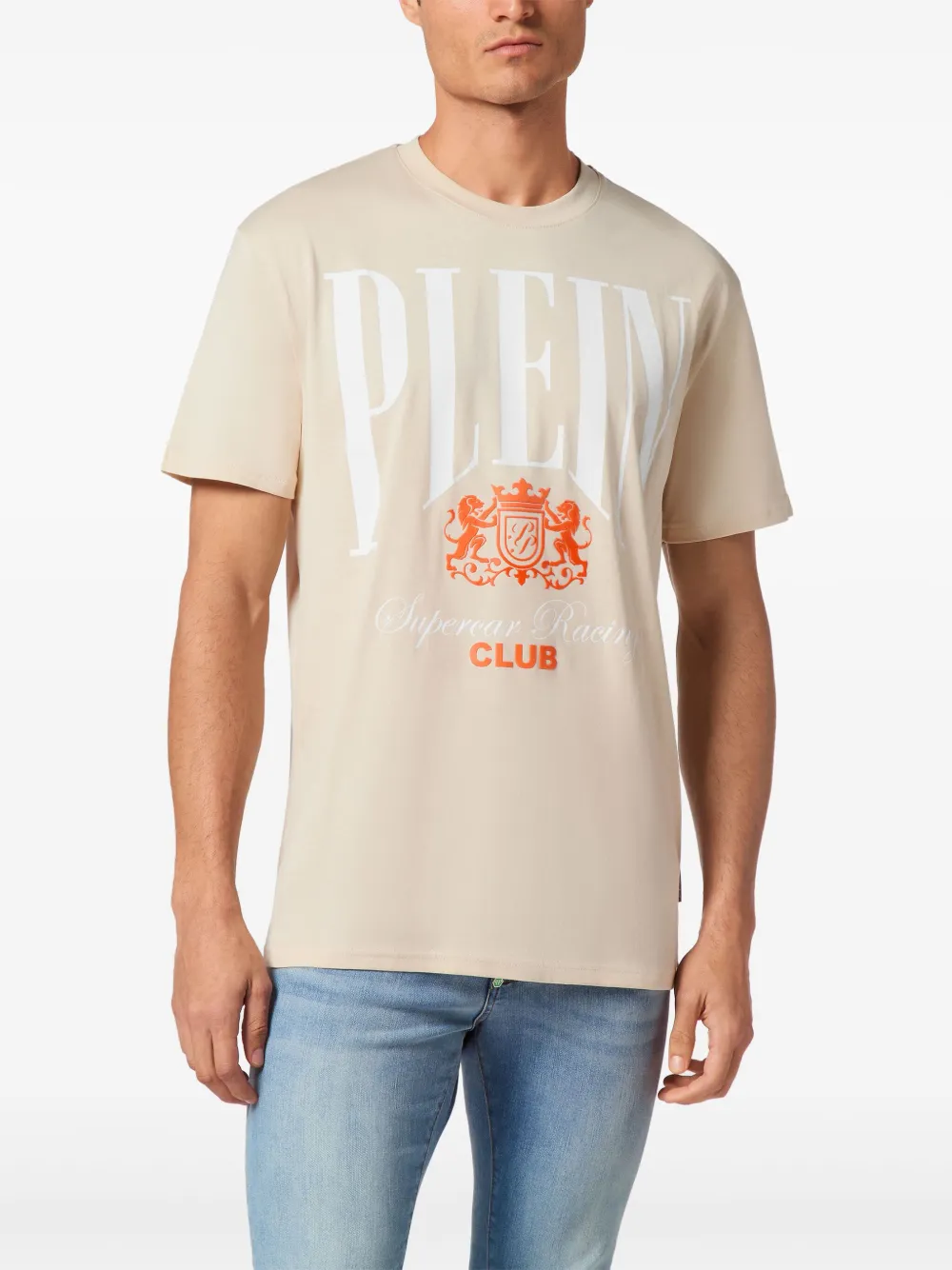 Philipp Plein Cars Racing T-shirt Beige