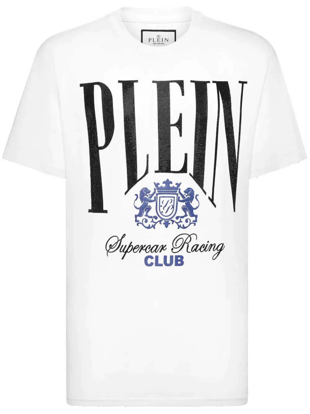 Philipp Plein Cars Racing T-shirt met stras Wit