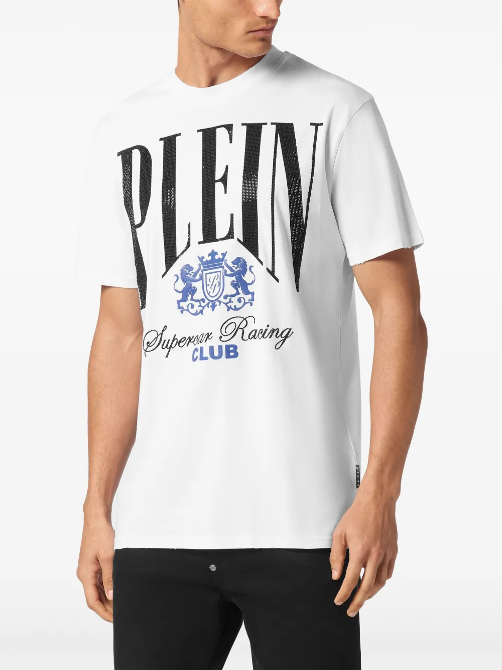 Philipp Plein Cars Racing T-shirt met stras Wit