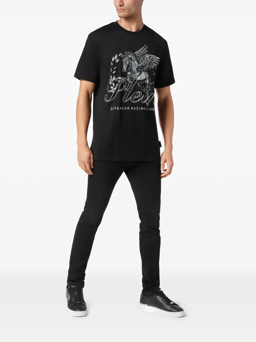 Philipp Plein SS Racing Club T-shirt - Zwart