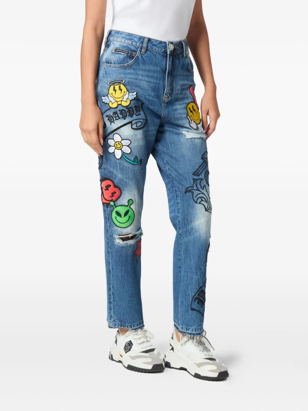 Philipp Plein Straight jeans Blauw
