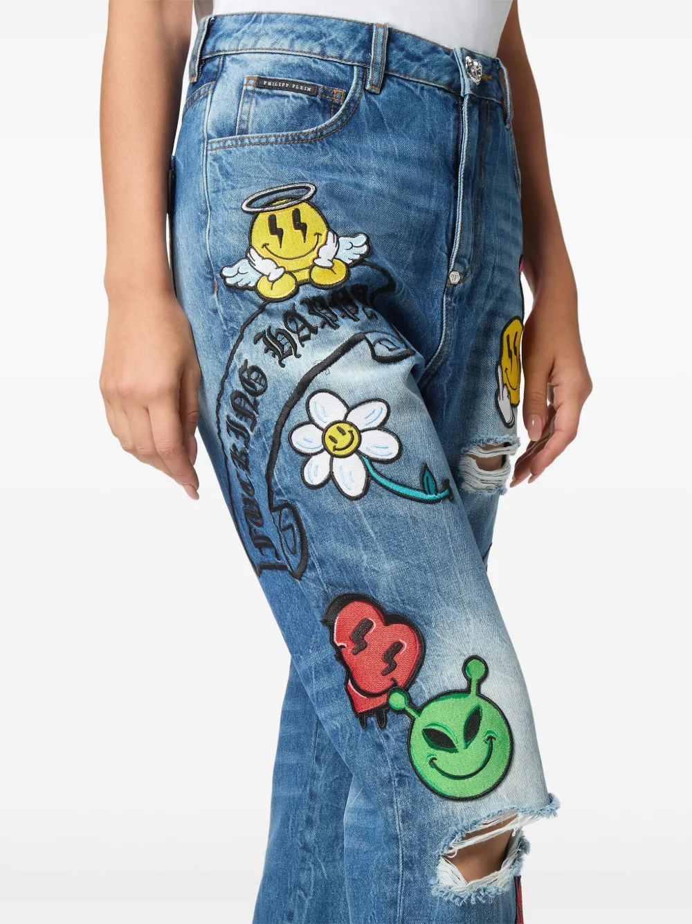 Philipp Plein Straight jeans Blauw