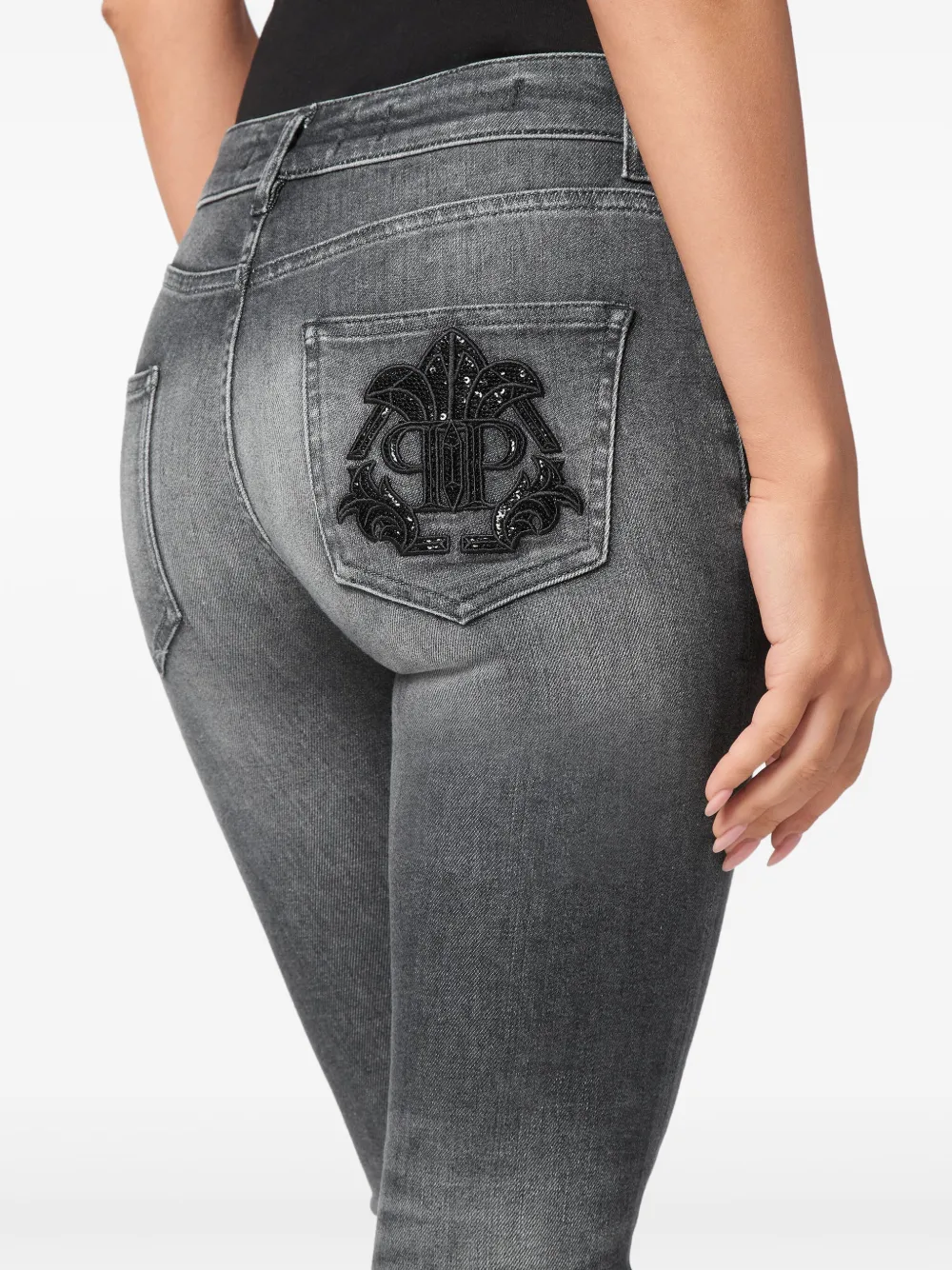 Philipp Plein Denim jegging Grijs