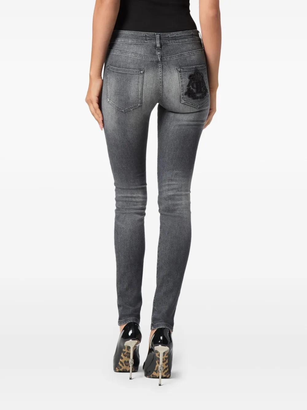 Philipp Plein Denim jegging Grijs