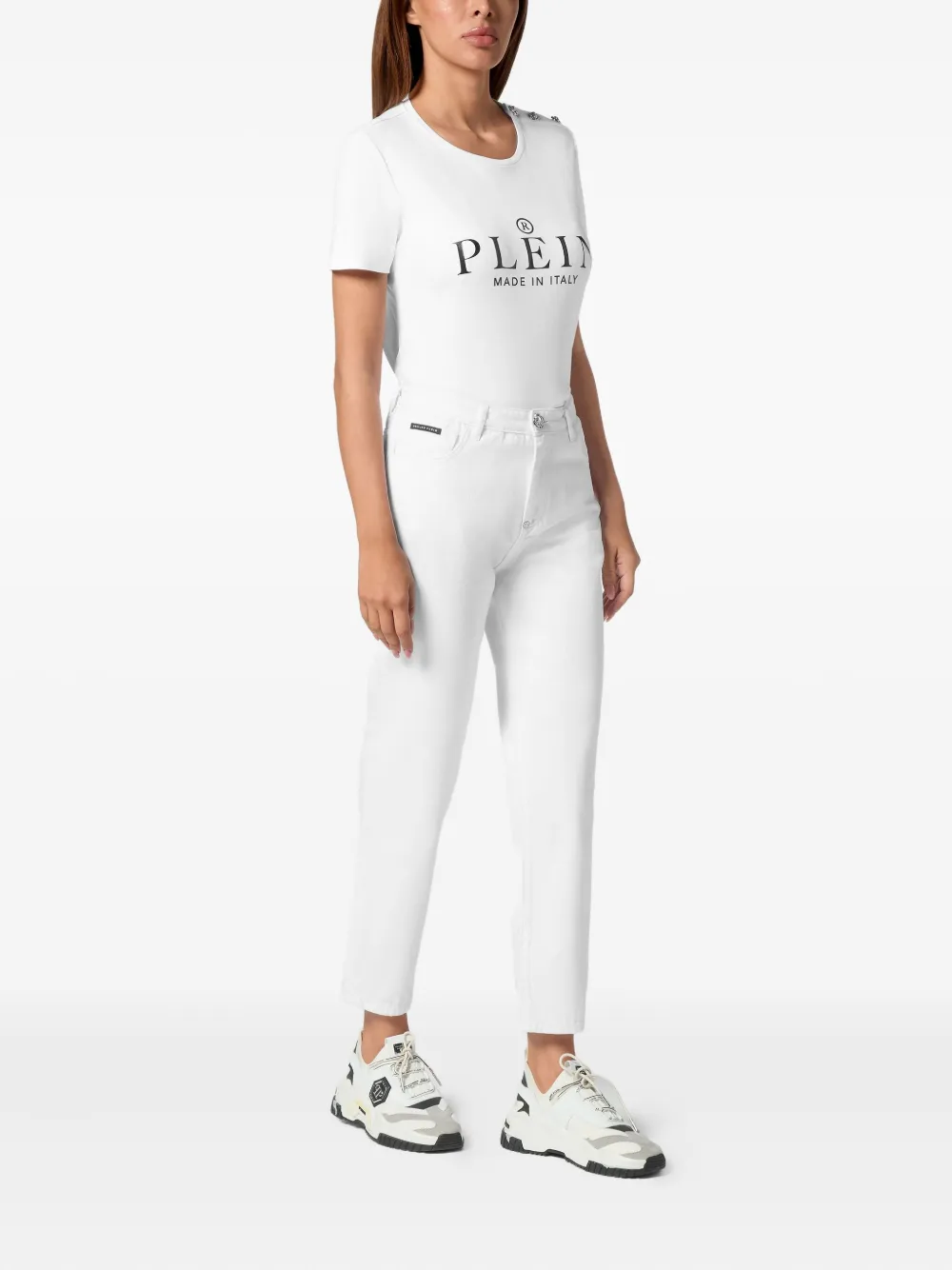 Philipp Plein logo-plaque jeans - Wit