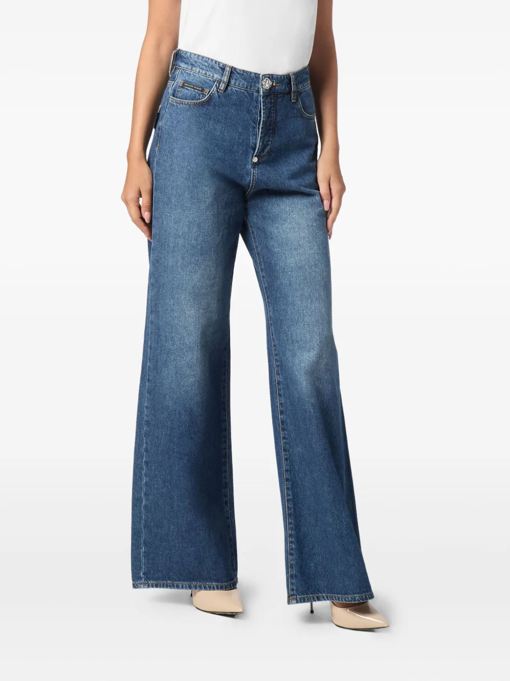 Philipp Plein wide-leg jeans - Blauw