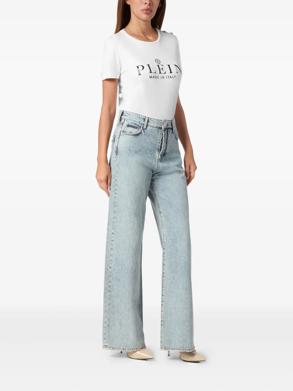 Philipp Plein wide-leg jeans - Blauw