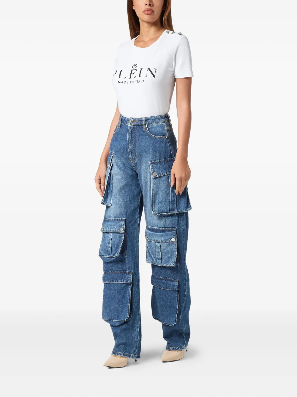 Philipp Plein cargo-pocket jeans - Blauw