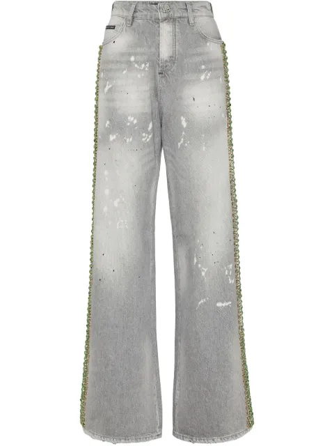 Philipp Plein Calça jeans com aplicação de cristais