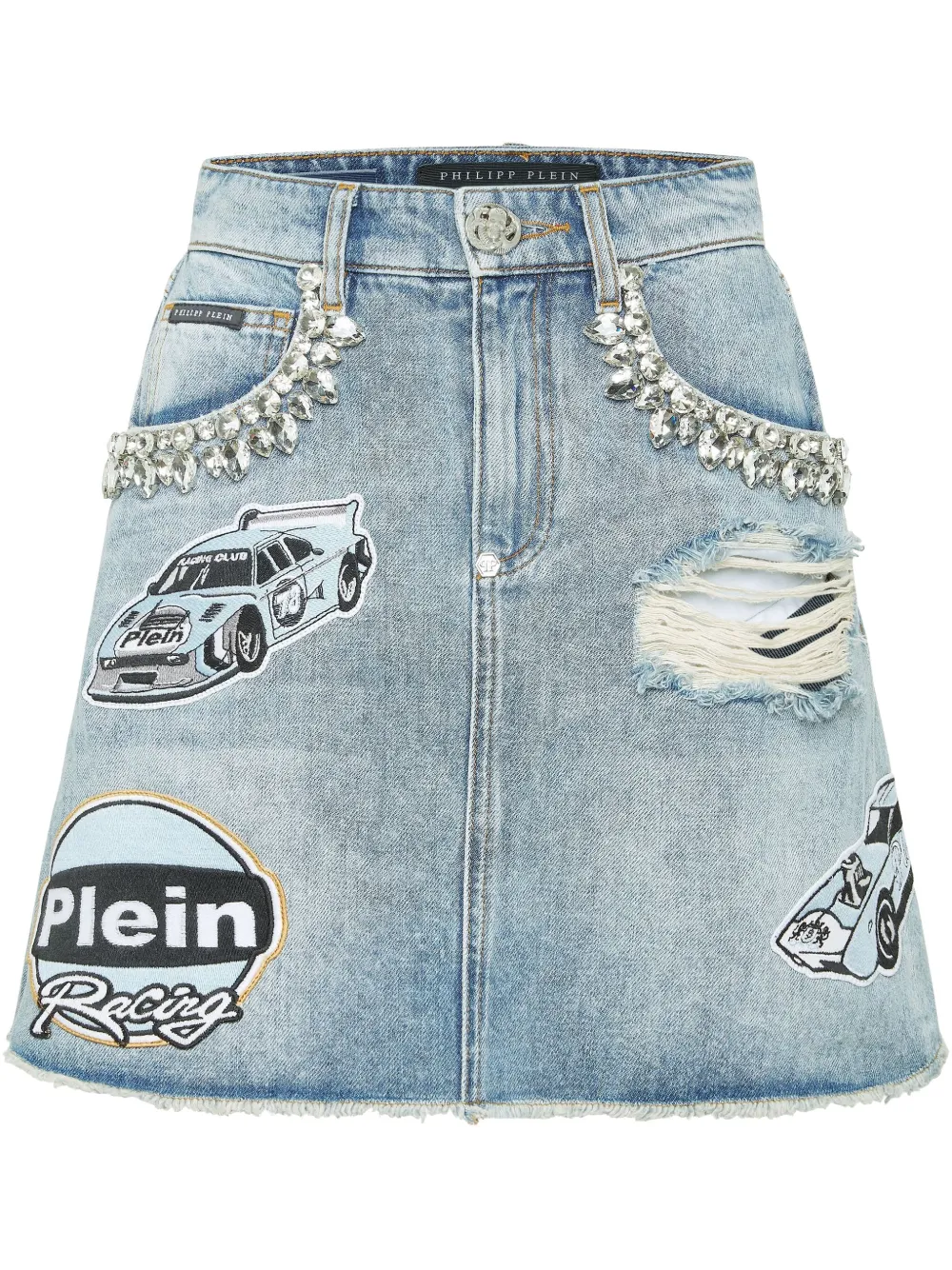 Philipp Plein Stones Cars Racing rok Blauw