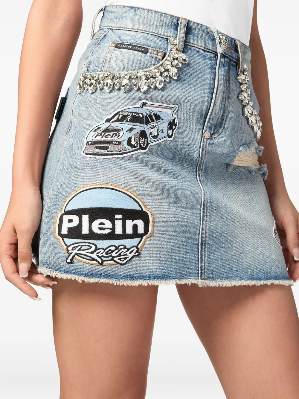 PHILIPP PLEIN STONES CARS RACING SKIRT 