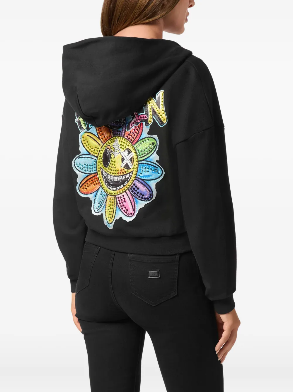 Philipp Plein rhinestone-embellished hoodie Zwart