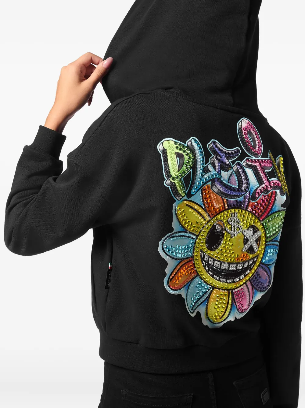 Philipp Plein rhinestone-embellished hoodie Zwart