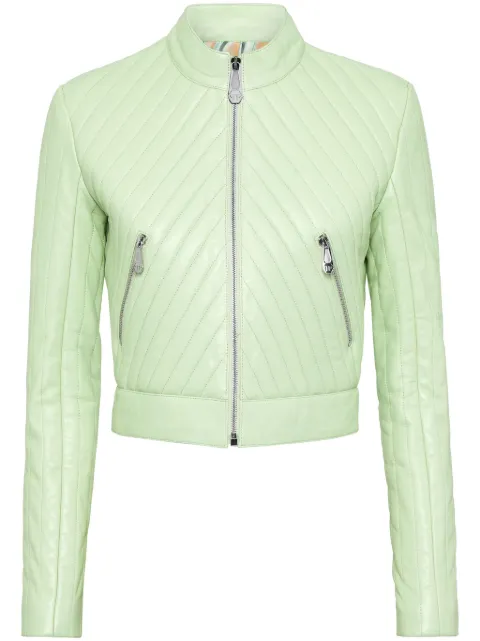 Philipp Plein Leren bikerjack