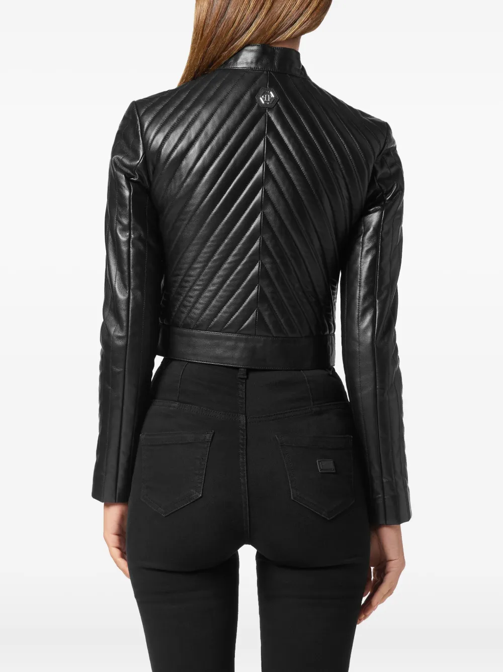 Philipp Plein Leren jack Zwart