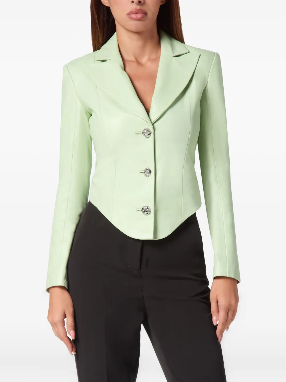 Philipp Plein Vintage leren blazer Groen