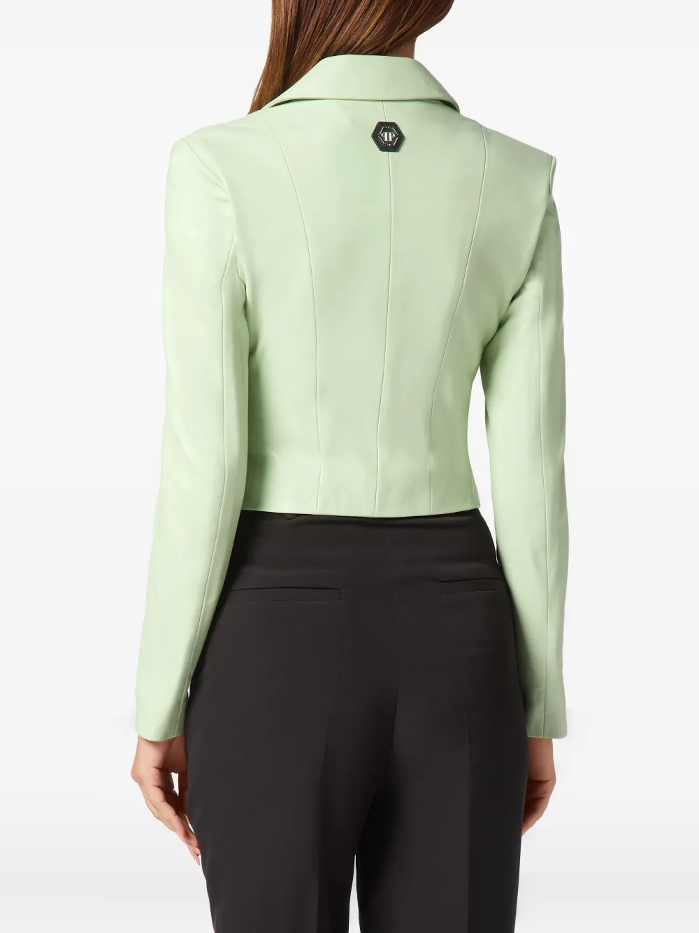 Philipp Plein Vintage leren blazer Groen