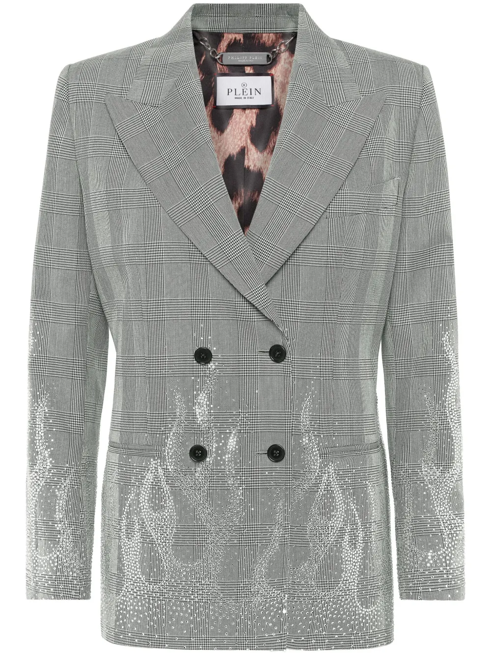 Philipp Plein Blazer met vlammenapplicatie Zwart