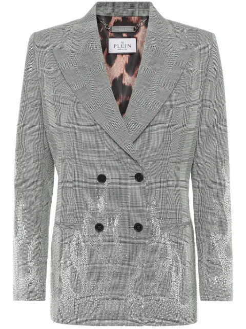 Philipp Plein Blazer met vlammenapplicatie