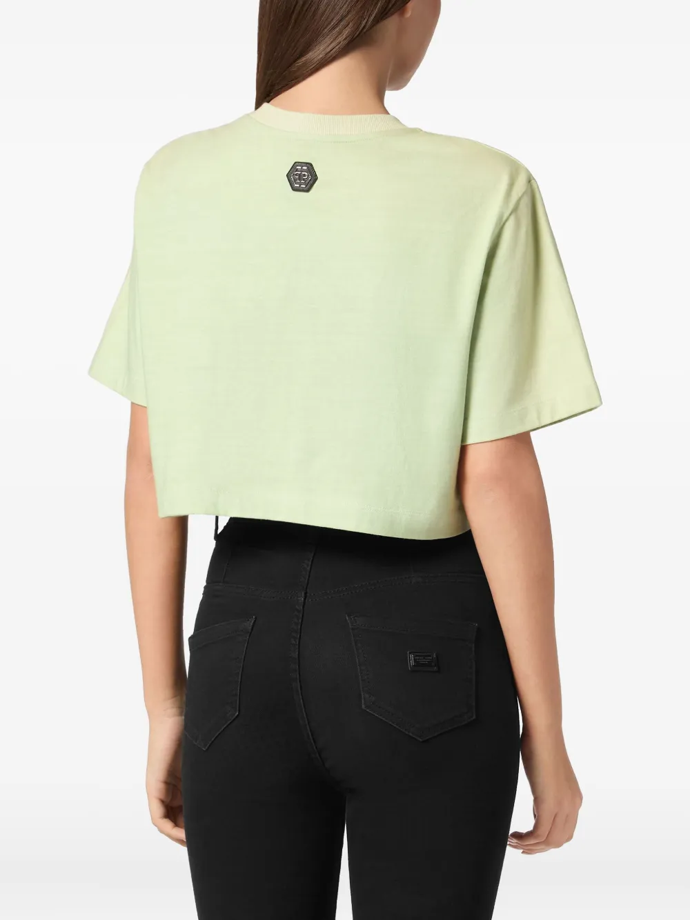 Philipp Plein Car cropped T-shirt Groen