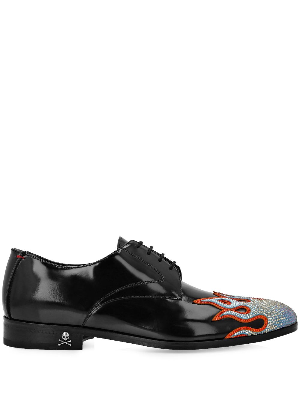 Philipp Plein flame-embellished lace-up shoes - Black