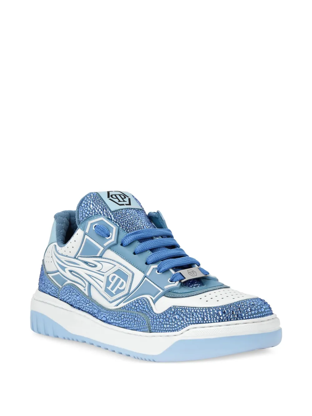 Philipp Plein leather low-top sneakers - Wit