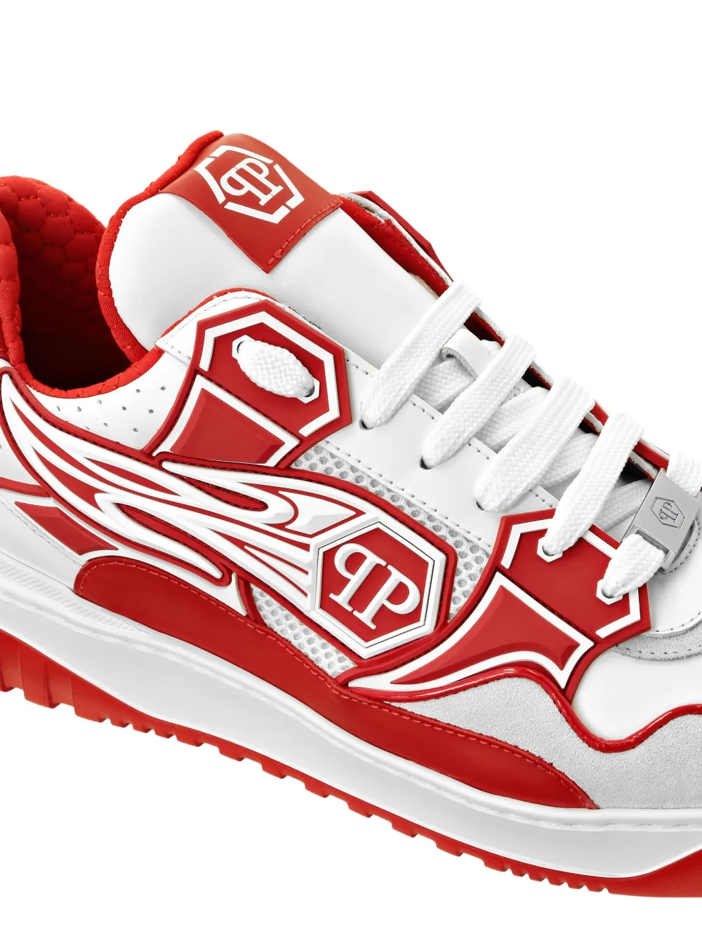 Philipp Plein Strass Hexagon Sneakers In Red