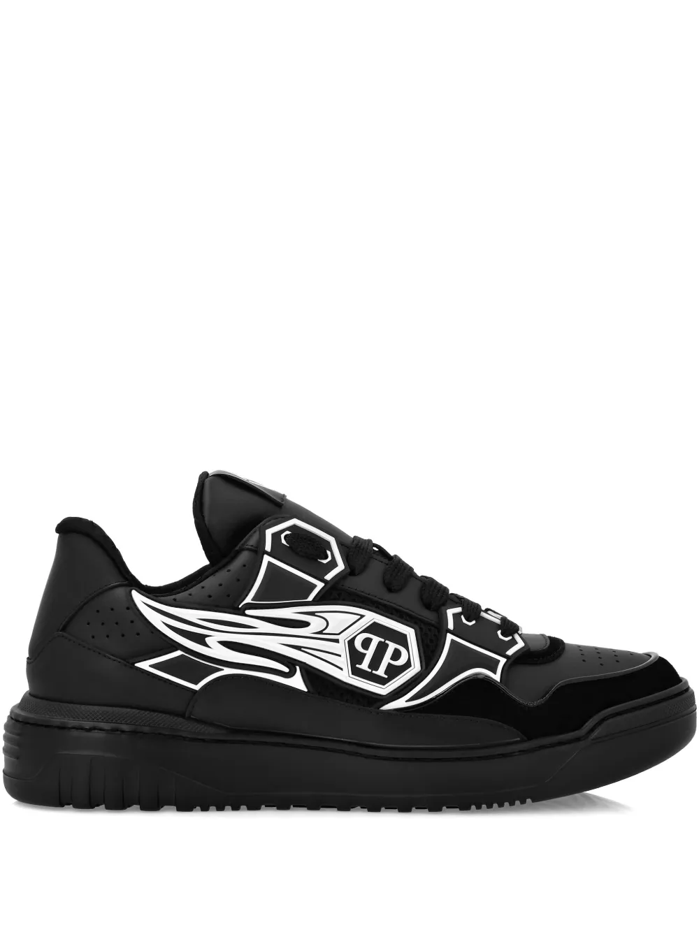 Philipp Plein Strass Hexagon sneakers Zwart